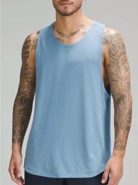 Lululemon Men’s License To Train Tank Top Utility Blue Medium M Sleeveless